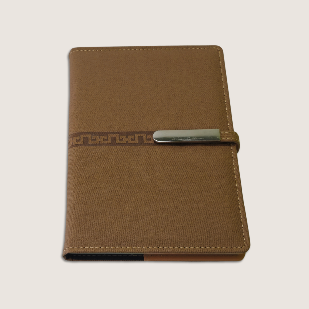 Elegant Brown Notebook with Metal Clasp