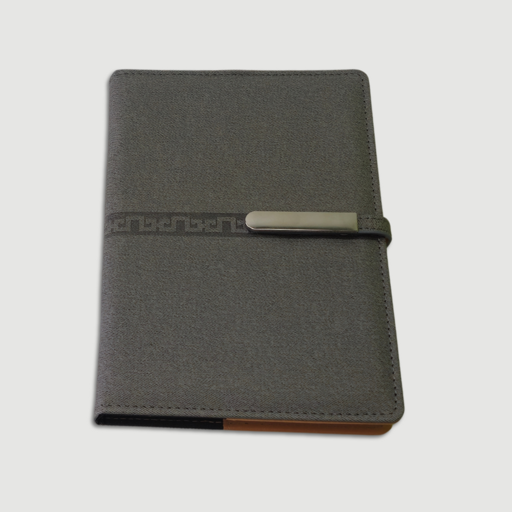 Elegant Gray Notebook with Metal Clasp